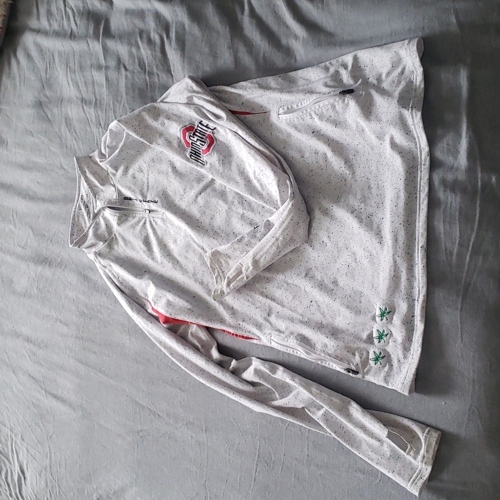White ohio state buckeye quarter zip